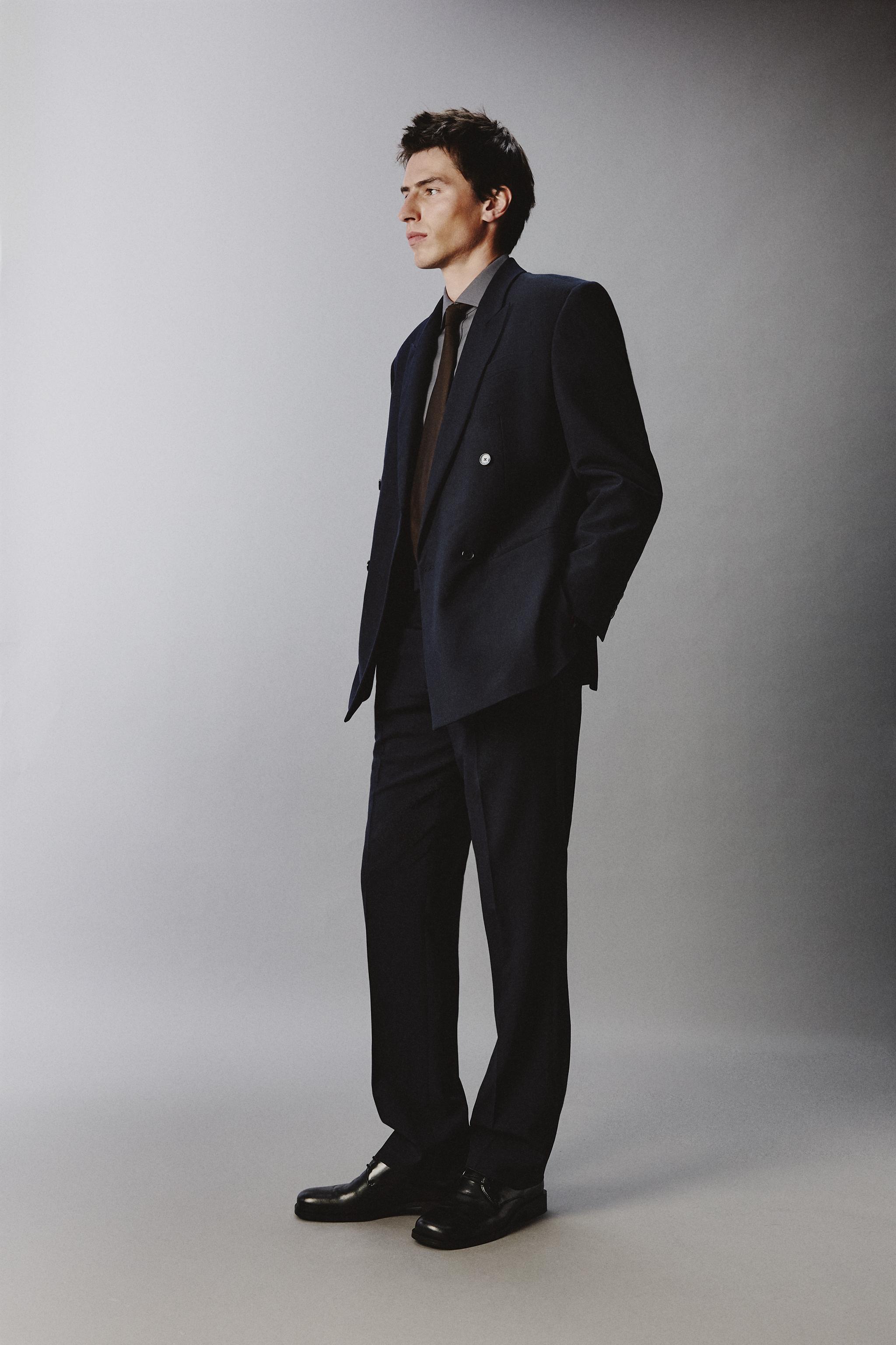WOOL BLEND DOUBLE BREASTED BLAZER